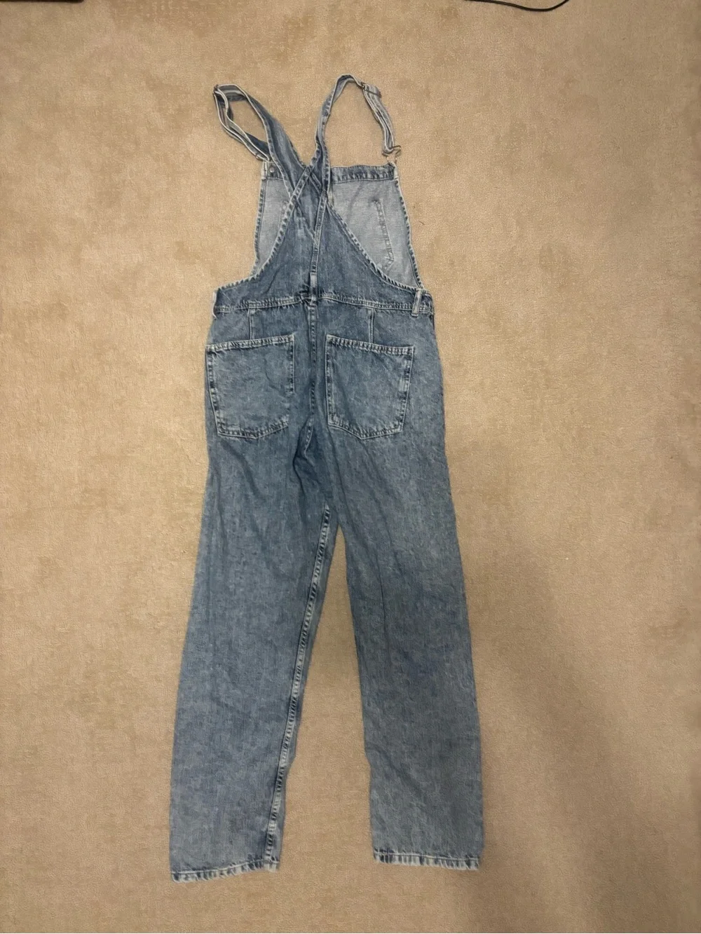 Free People Women's Blue Denim Overalls